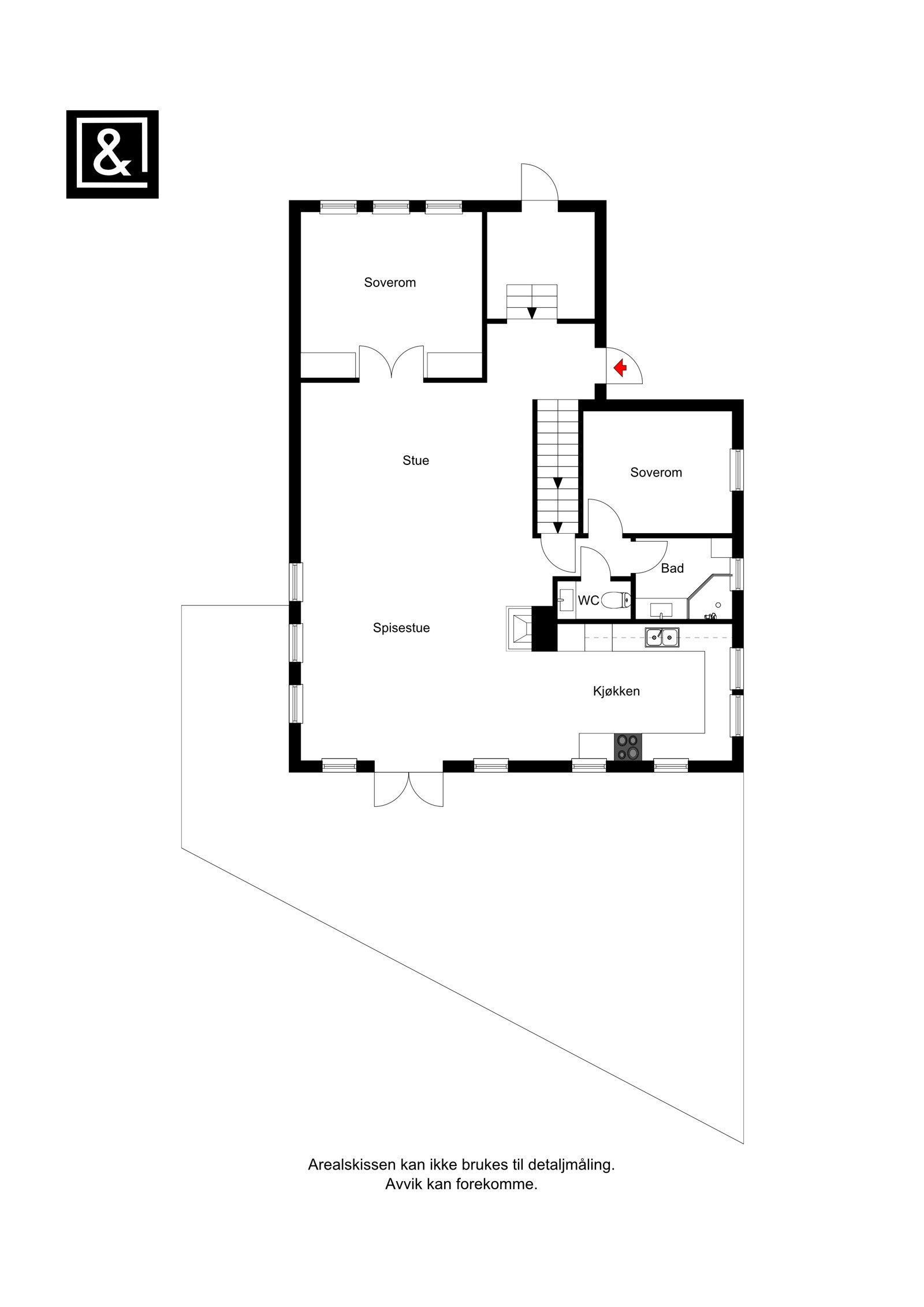 Plantegning 1. etasje Galleribilde