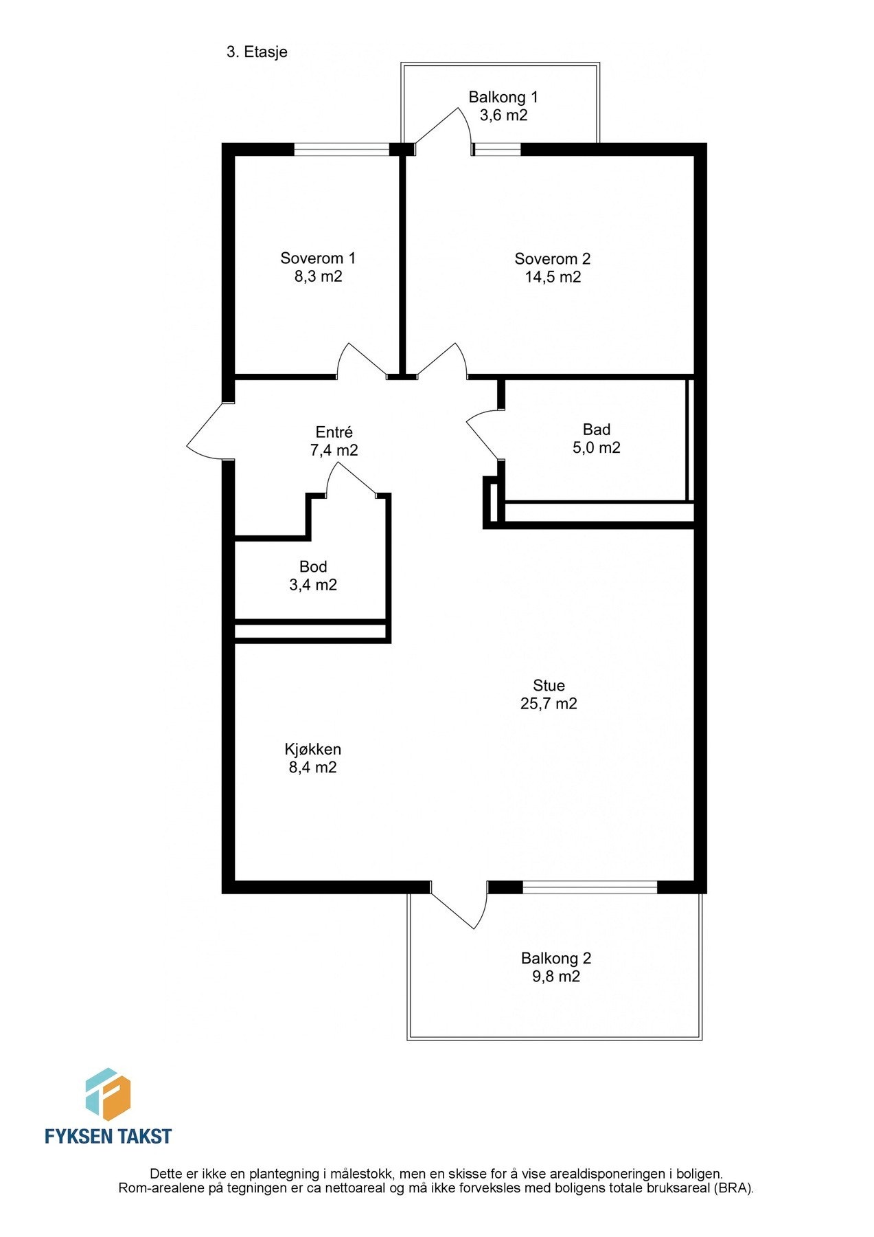 Leiligheten ligger i 3. etasje og har en meget god planløsning. Galleribilde