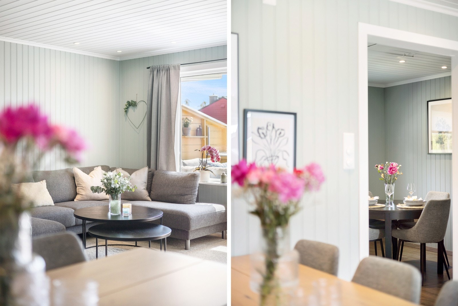Det er plass til spisebord både i stuen og på kjøkkenet. Galleribilde