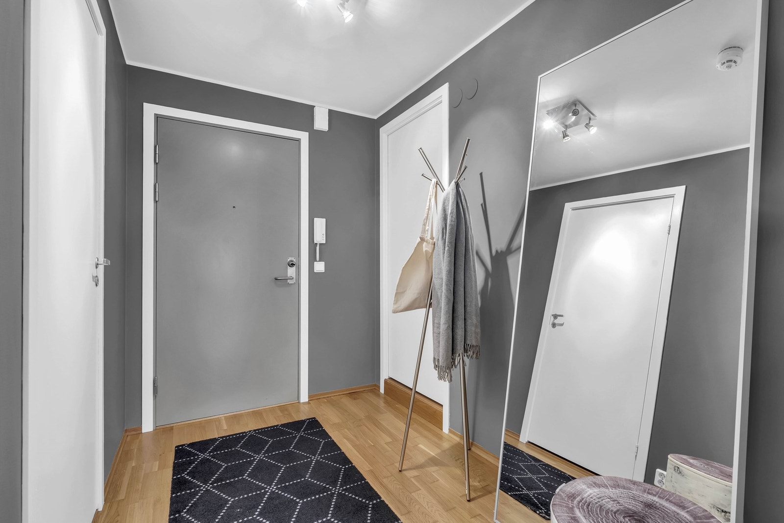 Entré med callinganlegg og mulighet til å sette opp knagger og skohyller. Galleribilde