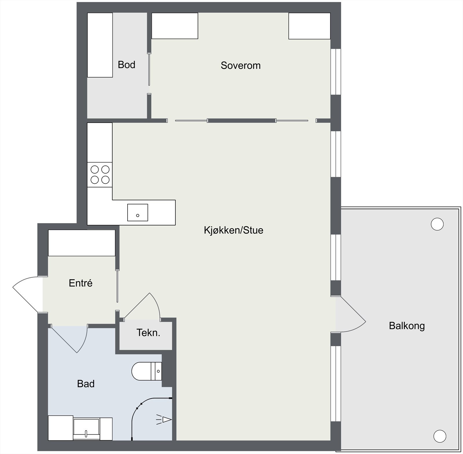 I tillegg kommer bod i kjeller. Galleribilde