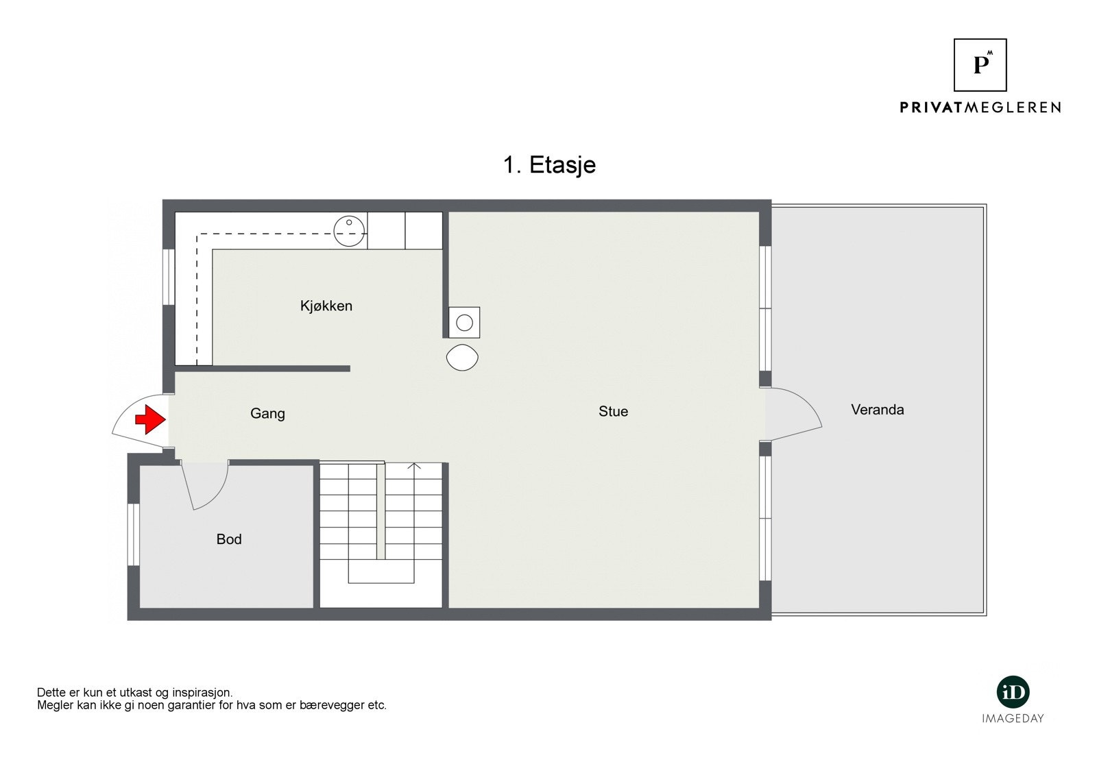 Plantegning 1. etg Galleribilde