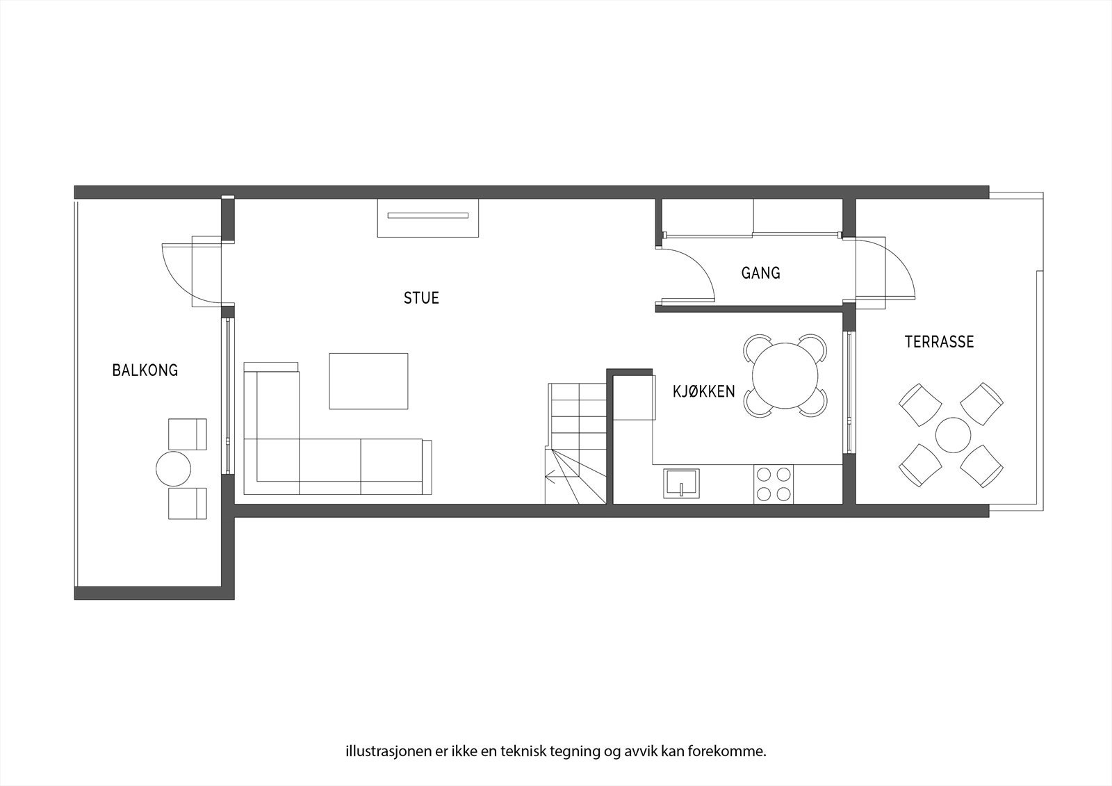 Planløsning 1. etg. Galleribilde
