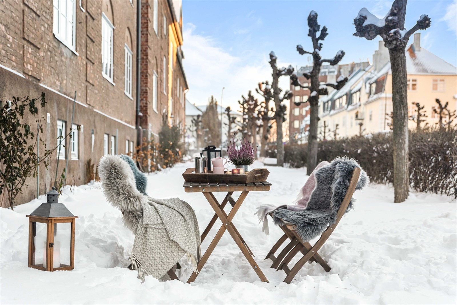 Hagen er like hyggelig om vinteren. Galleribilde