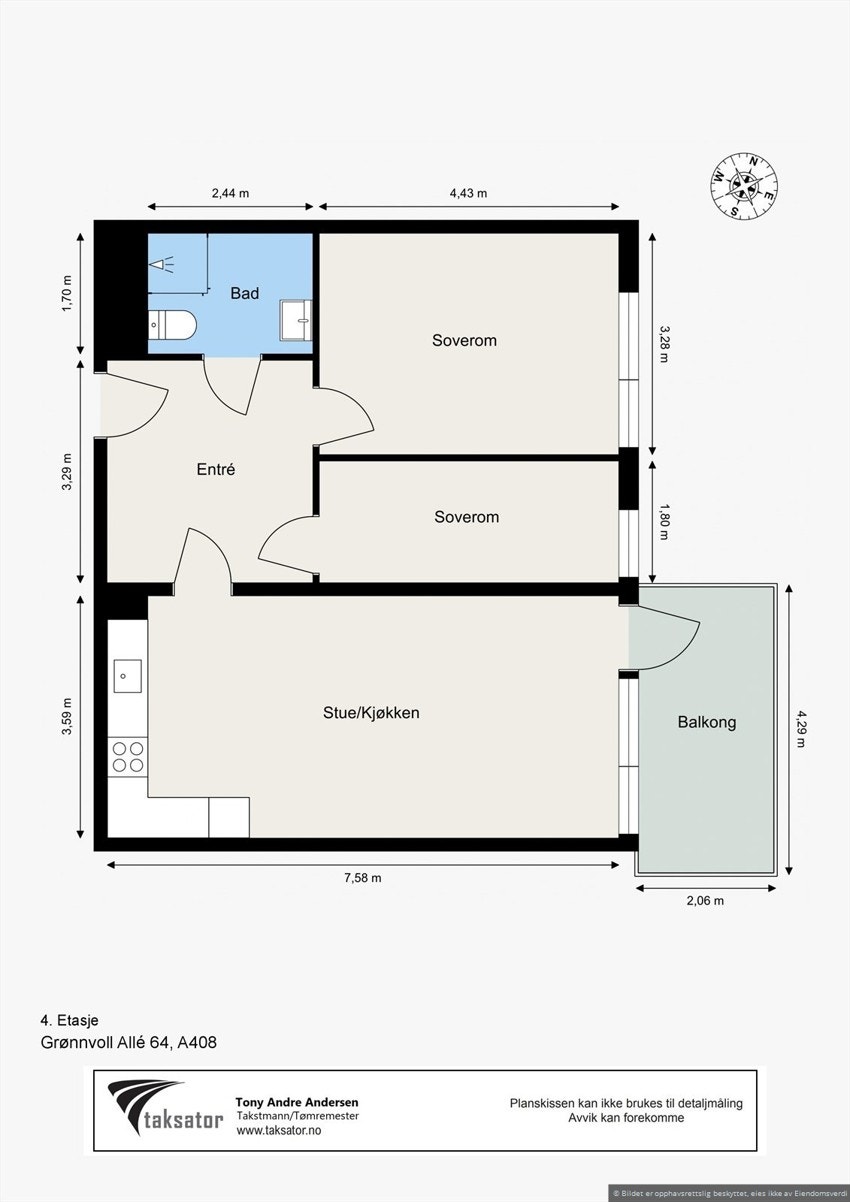 Leilighetens plantegning Galleribilde