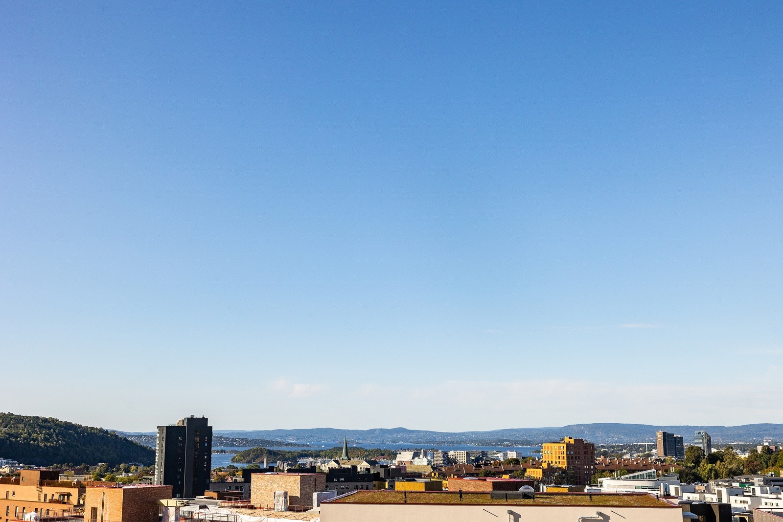 Fantastisk utsikt fra takterrassen Galleribilde