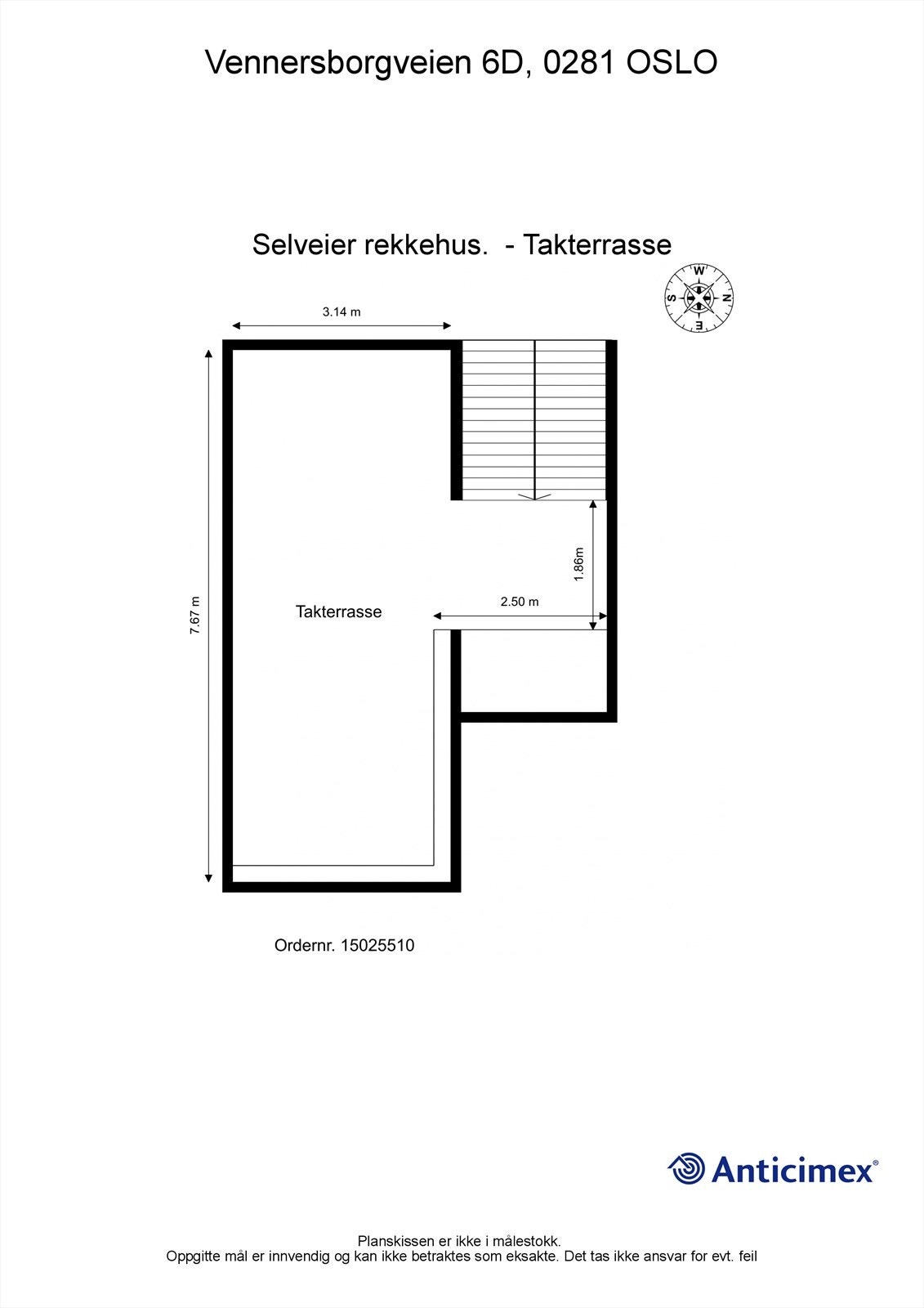 Plantegning takterrasse. Galleribilde