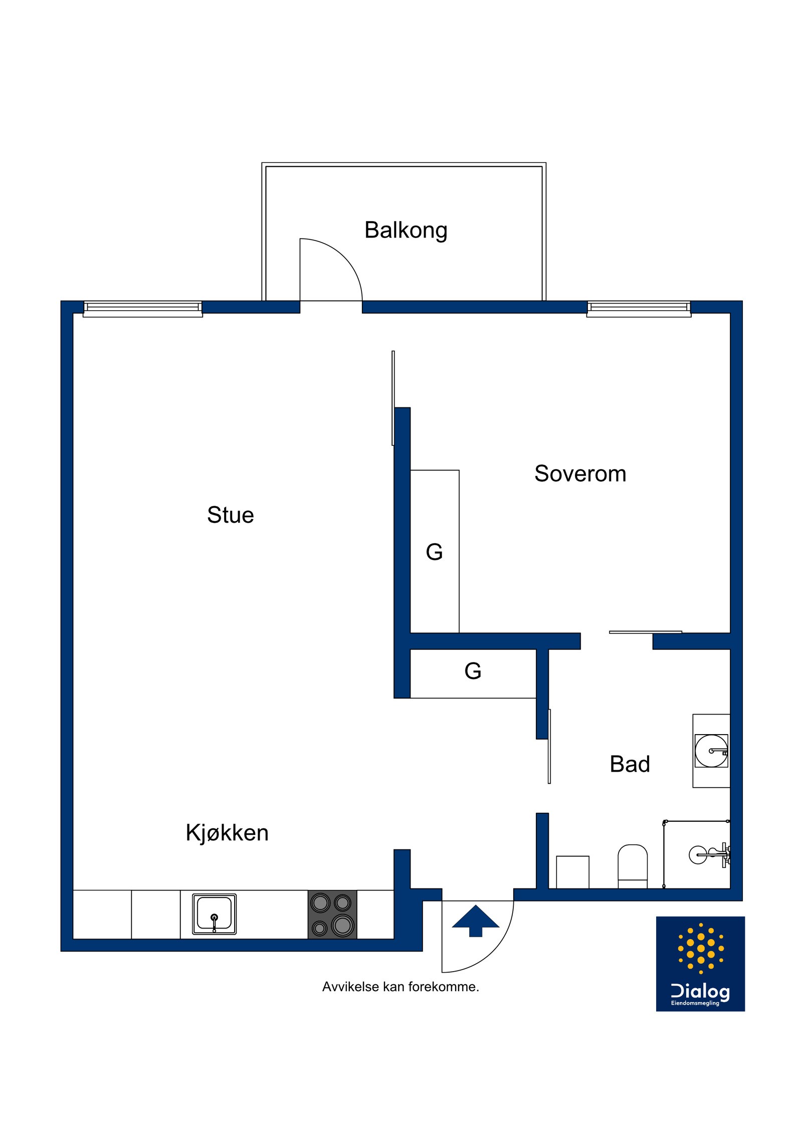 2D planillustrasjon 2-roms Galleribilde