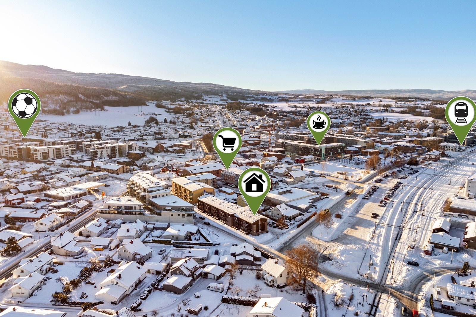 Sentral beliggenhet sikrer gangavstand til togstasjon, bakeri, ulike forretninger og kafe - nærmeste nabo er nærbutikk Galleribilde