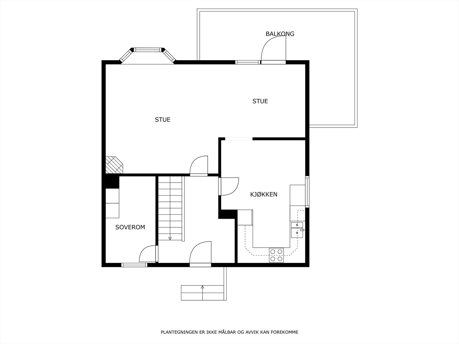 Boligen første etasje har følgende planløsning. Galleribilde