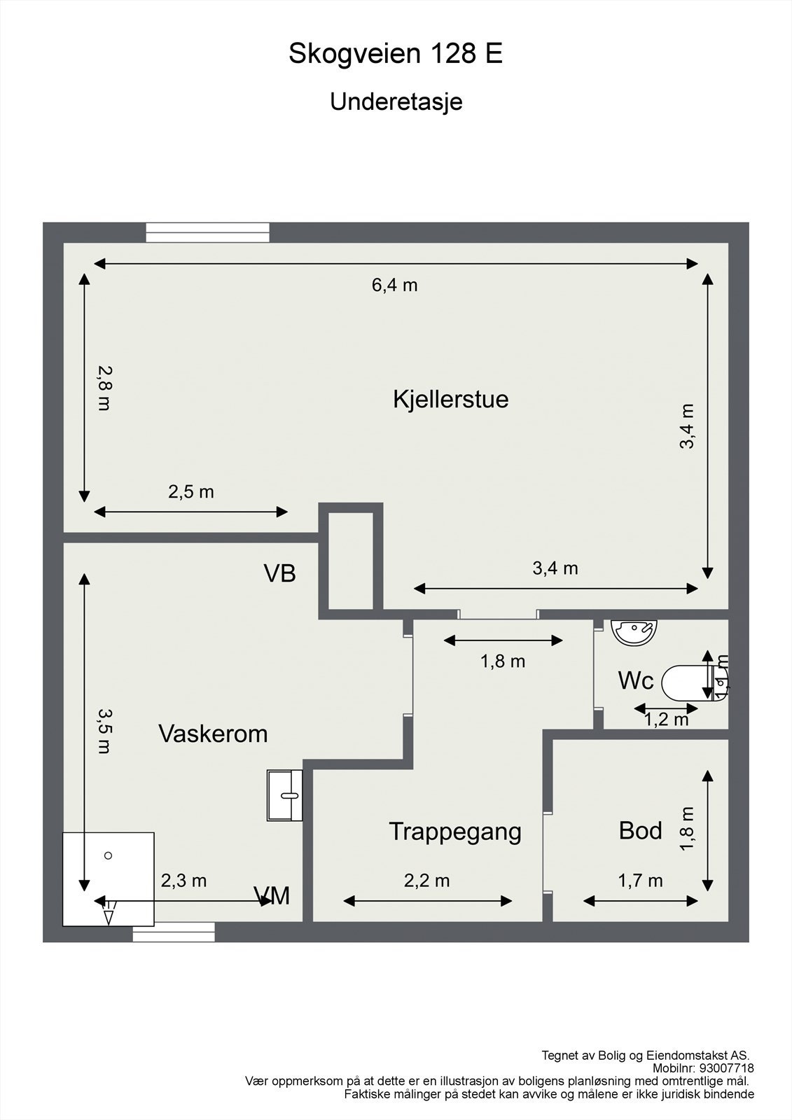 Planskisse underetasje Galleribilde