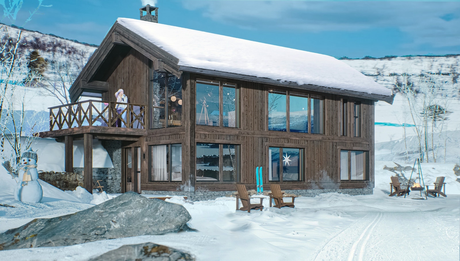 Store vinduer gir mye lys og utsikt Galleribilde