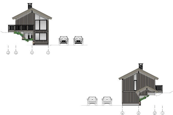 Dette er riktige fasader på aktuell hytte Galleribilde