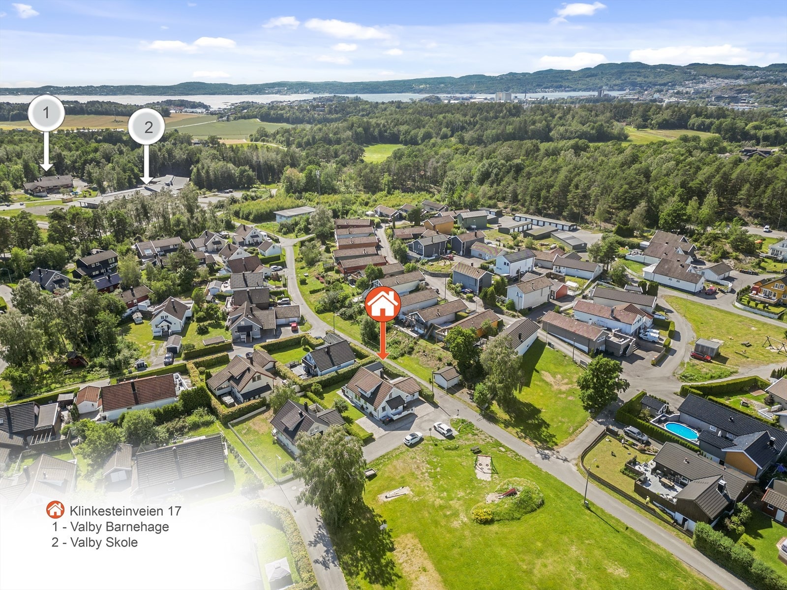 Kort vei til skole og barnehage Galleribilde