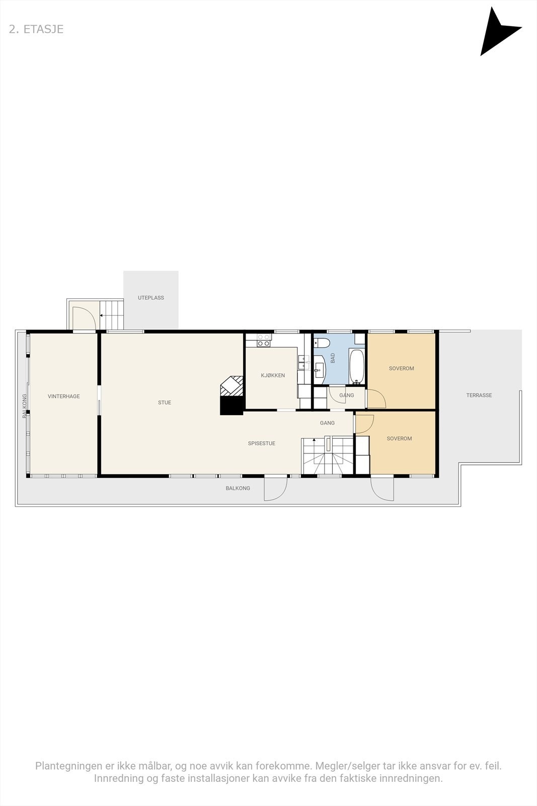 Plantegning hovedetasje Galleribilde
