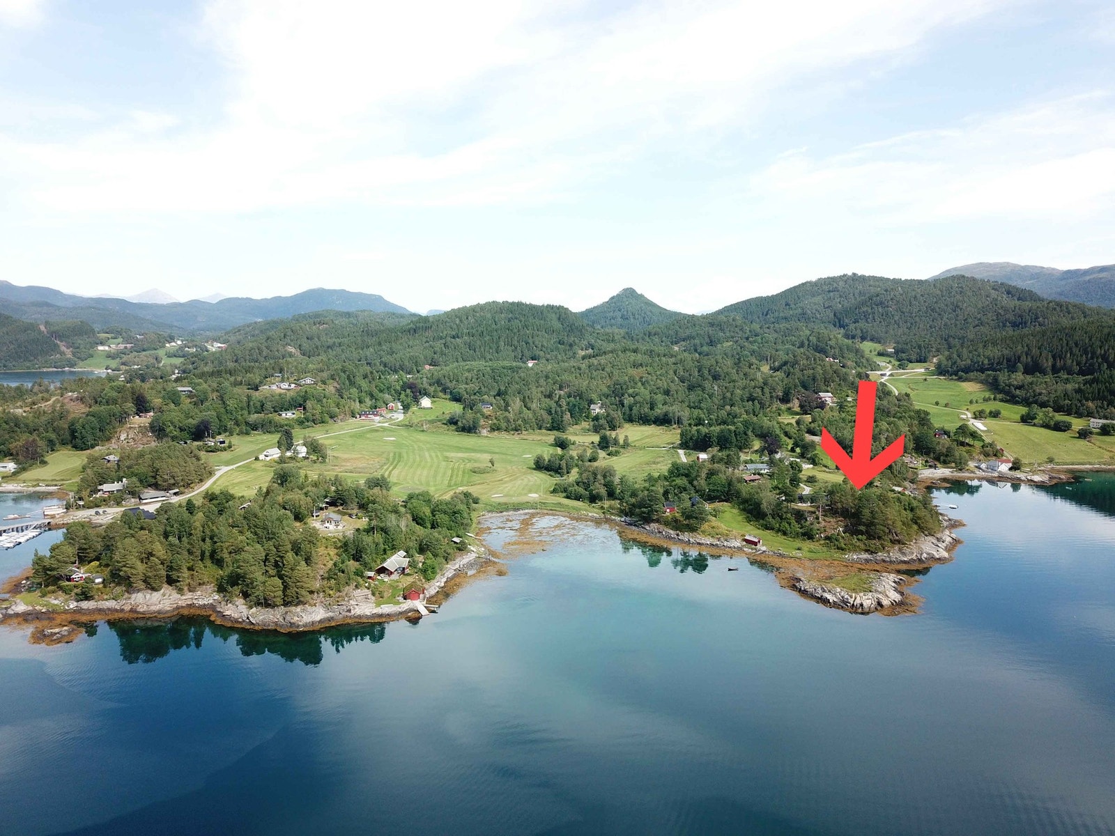 Tomteområdet med aktuell tomt markert Galleribilde