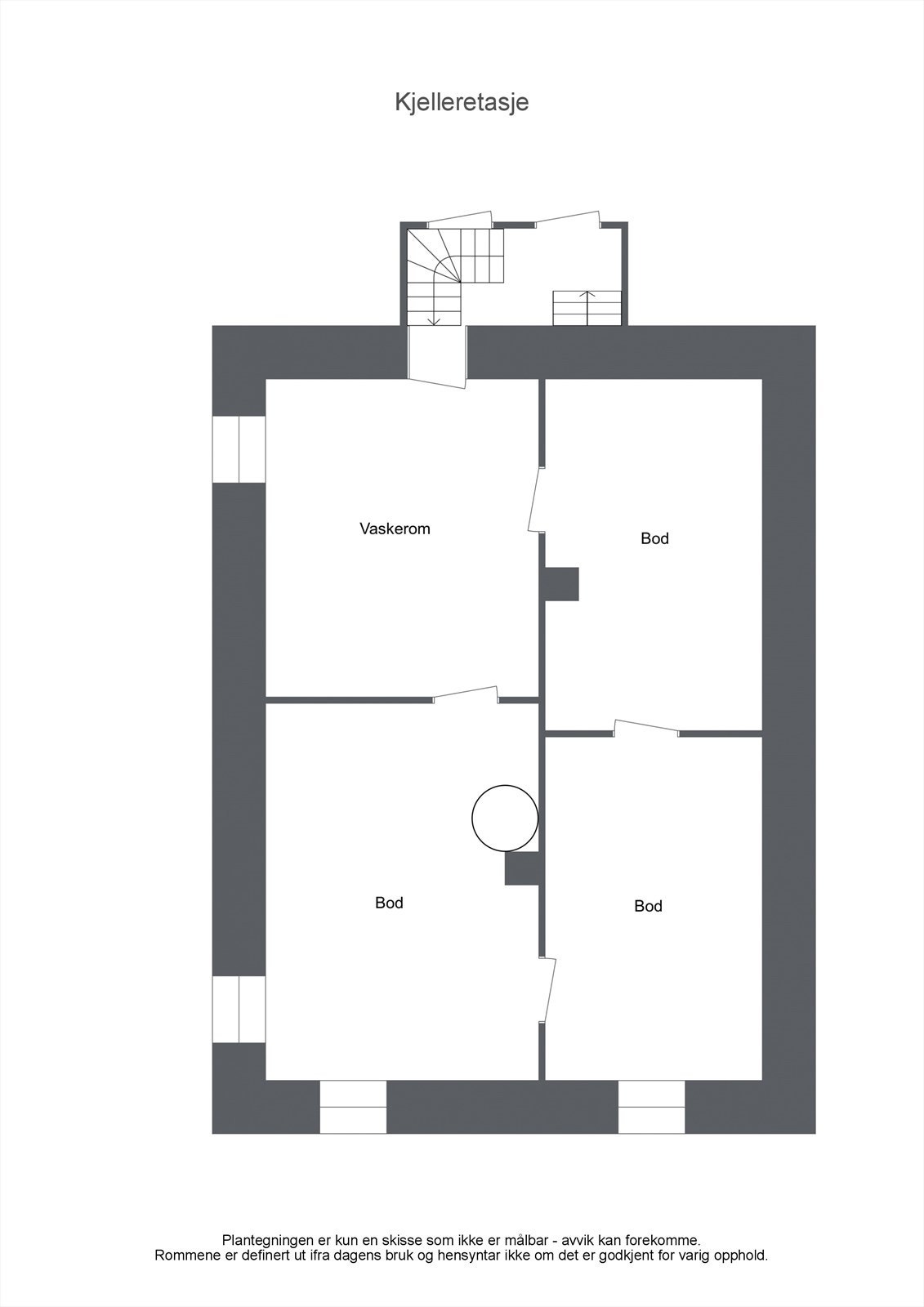 Planløsning kjeller. Galleribilde