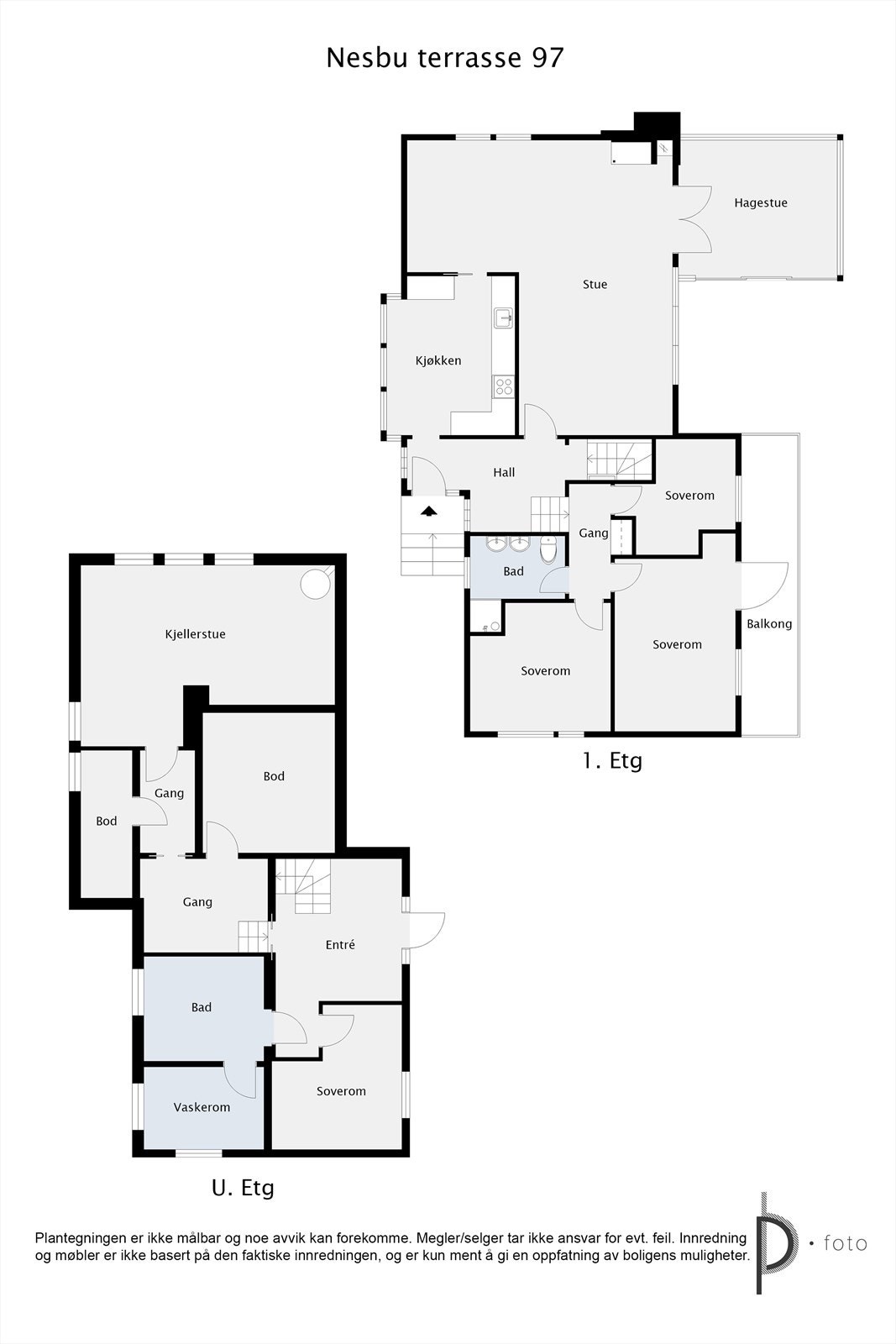 Plantegning begge etasjer. Galleribilde