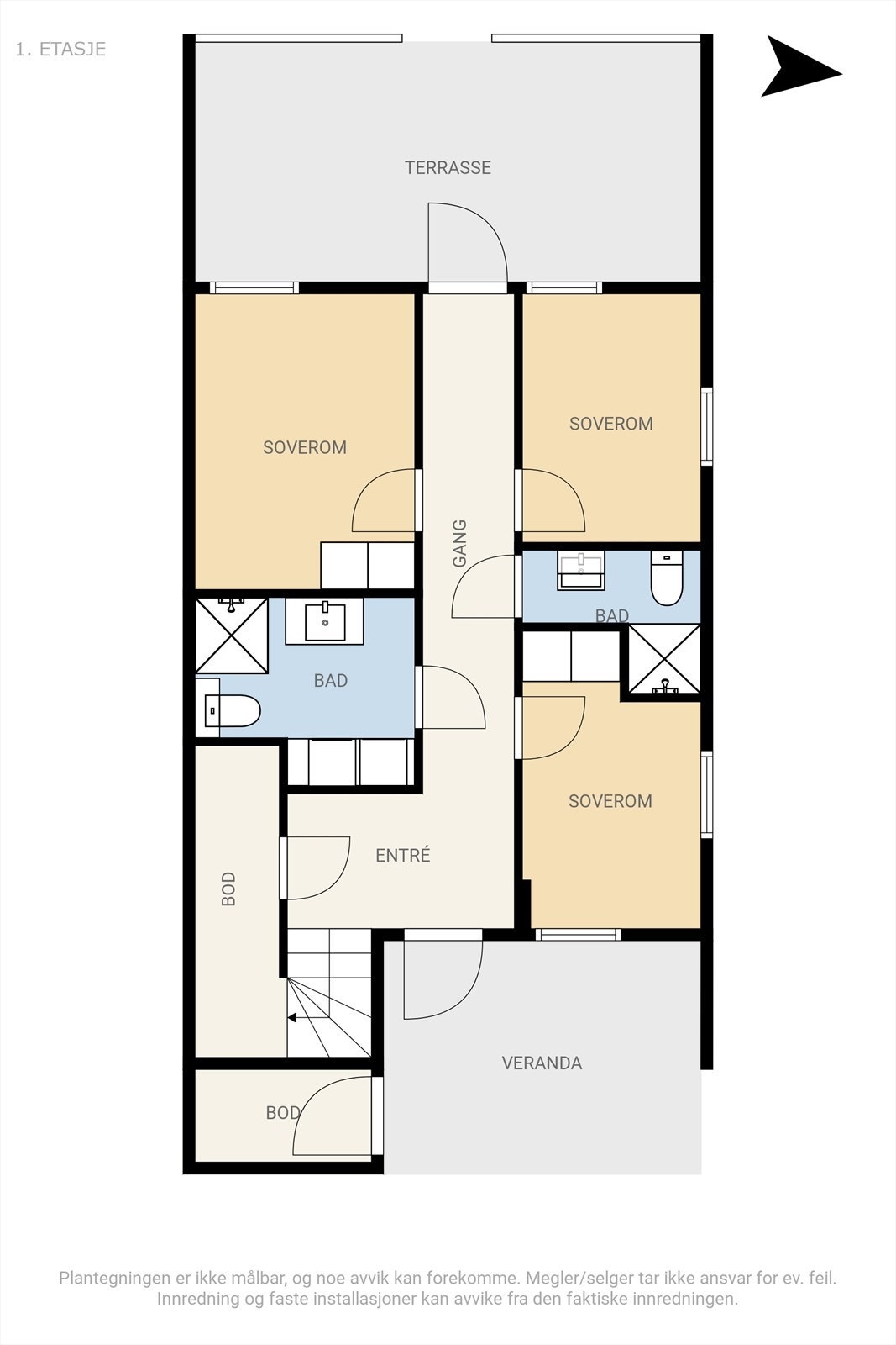 Plantegning 1. etasje Galleribilde