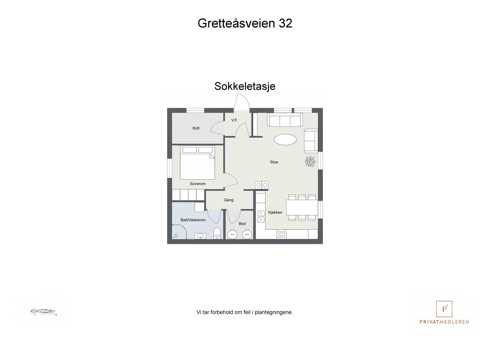 Gretteåsveien 32 - 2D plategning sokkeletasje Galleribilde