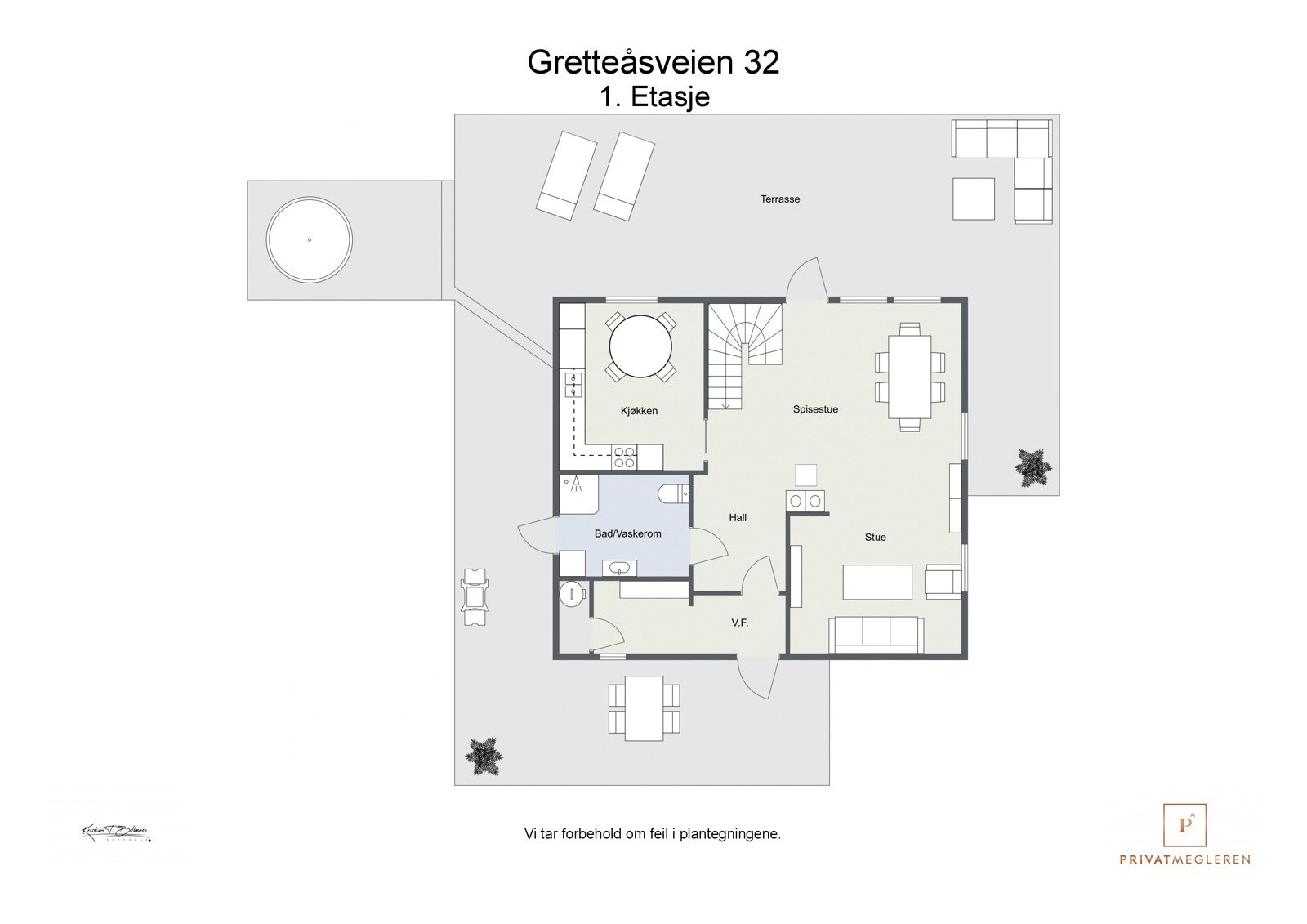 Gretteåsveien 32 - 2D plantegning 1. Etasje Galleribilde