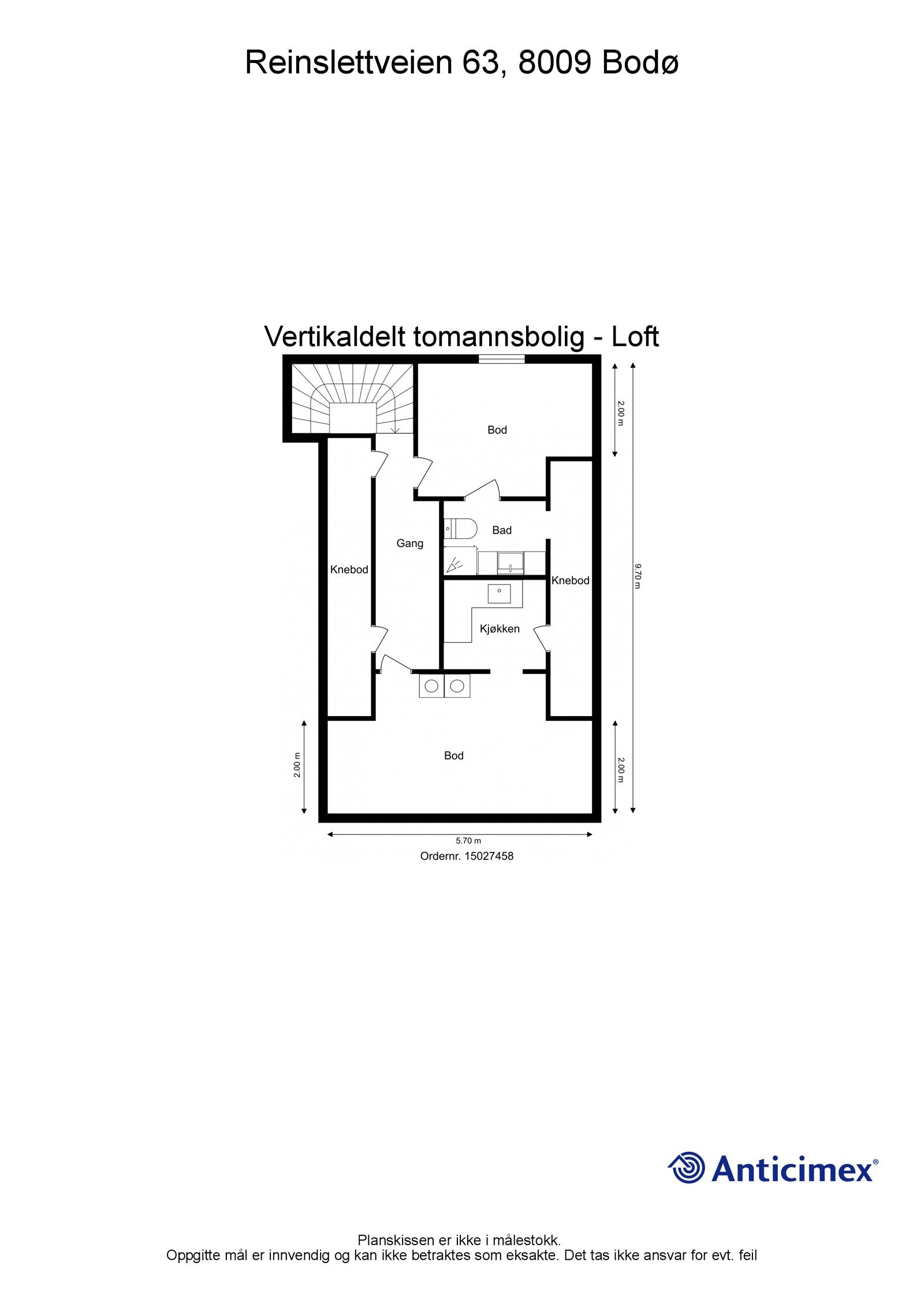 Planskisse loft. Galleribilde