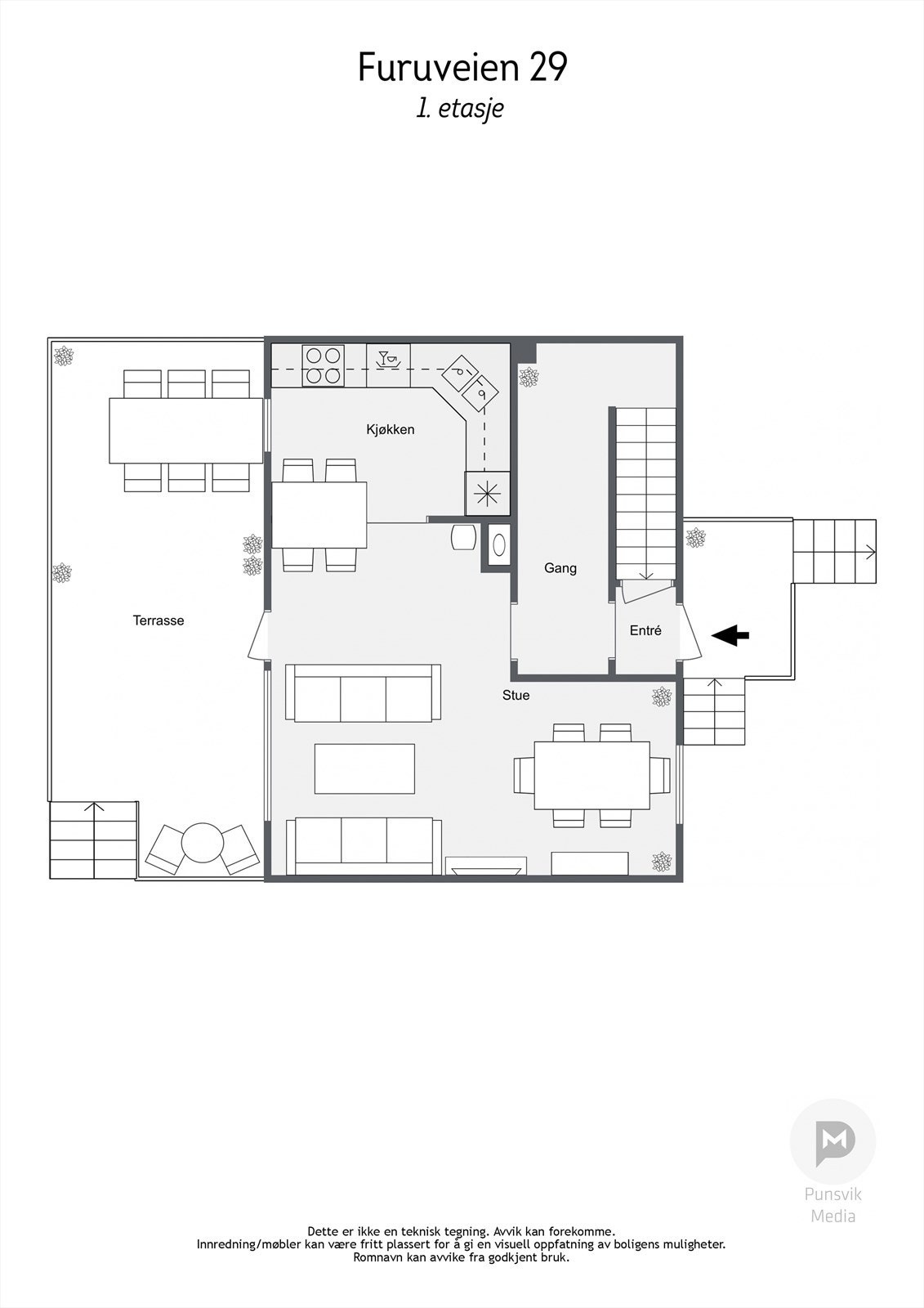 Plantegning 1. etasje Galleribilde