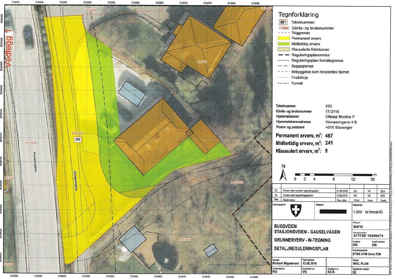 Tomten vil få tilbake området markert i grønt etter ferdigstillelse av Bussveien Galleribilde