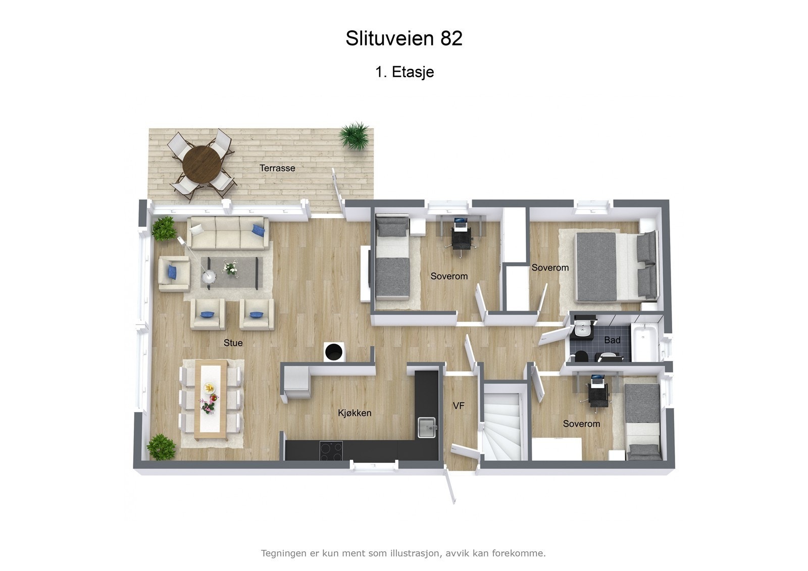 Slituveien 82 - 3D - 1. Etasje - Letterhead Galleribilde