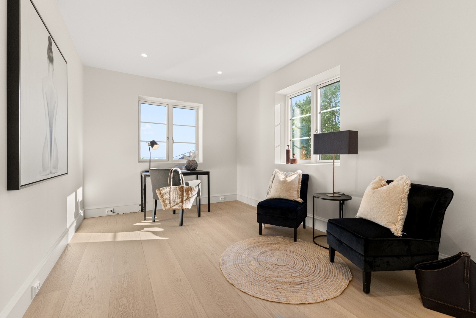 Det tredje soverommet er i dag innredet som et kontor. Galleribilde