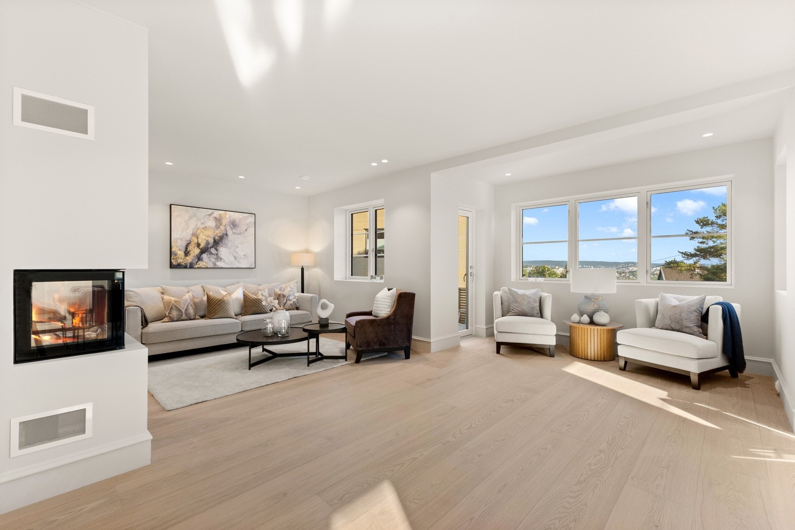 Stilren og stor stue Galleribilde