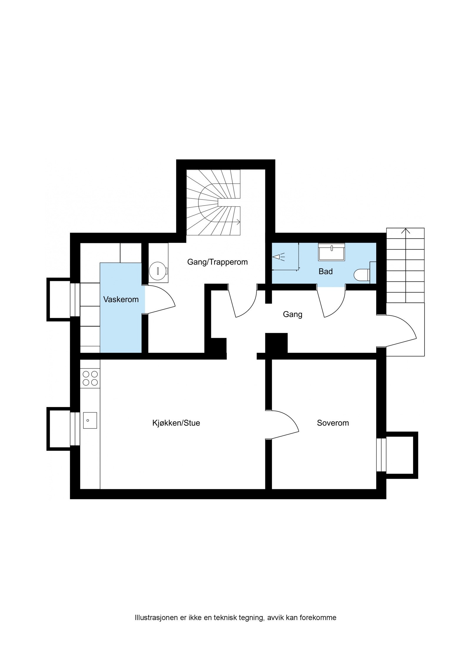 Plantegning - Underetasje. Galleribilde