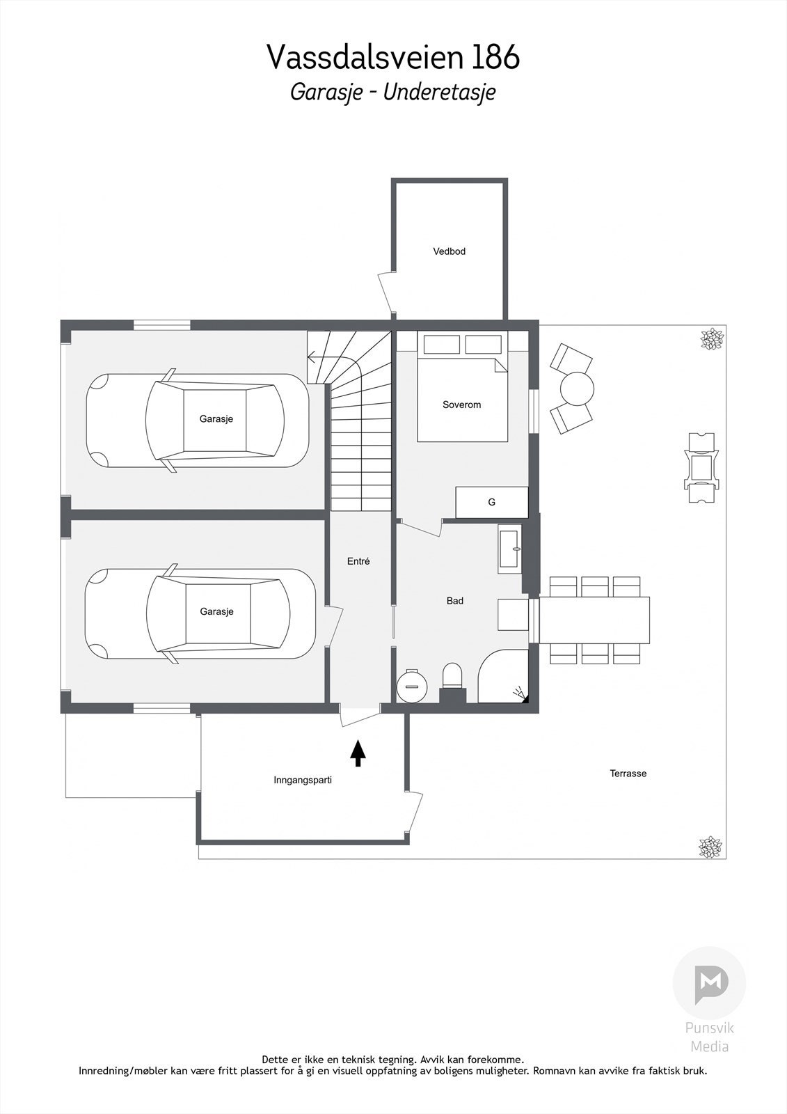 _Vassdalsveien 186 - Garasje - Underetasje - 2D.jpg Galleribilde