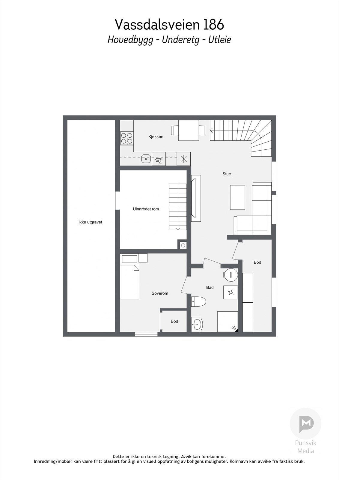 _Vassdalsveien 186 - Hovedbygg - Underetg - Utleie - 2D.jpg Galleribilde