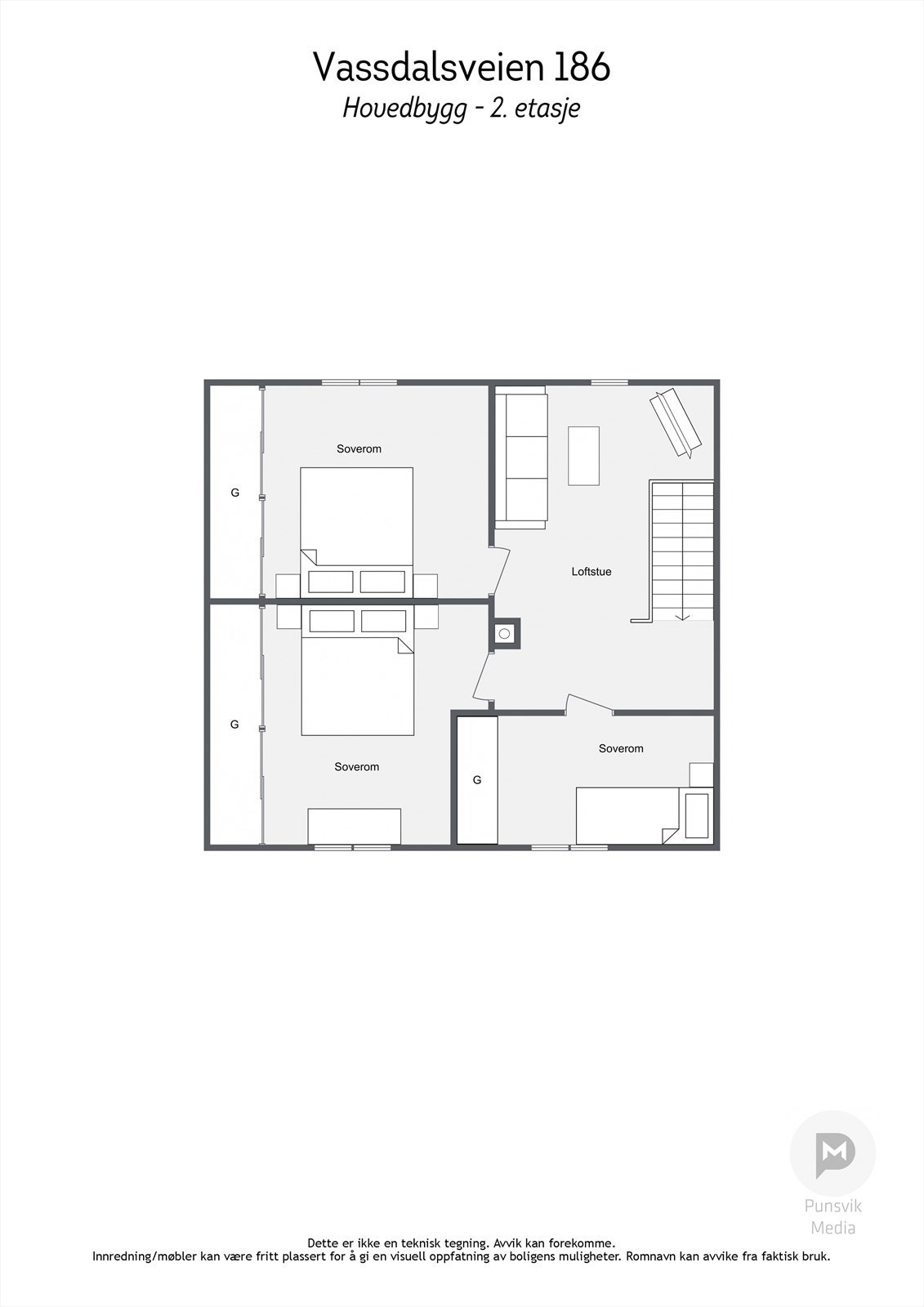 _Vassdalsveien 186 - Hovedbygg - 2etasje - 2D Plan.jpg Galleribilde