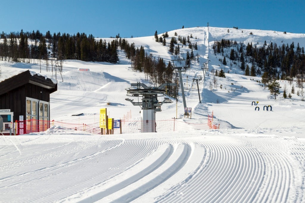 Fra leilighetene kan man skli inn og følge skisporet som går ned til heisen i Bualie Alpinsenter. Galleribilde