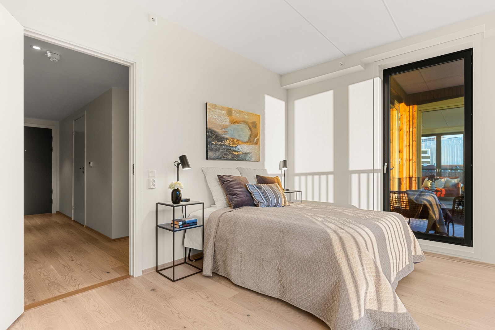 Hovedsoverommet er på ca 12 kvm. Galleribilde