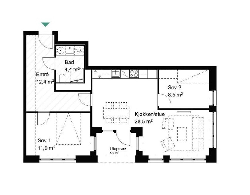 Plantegning - ikke målbar. Galleribilde
