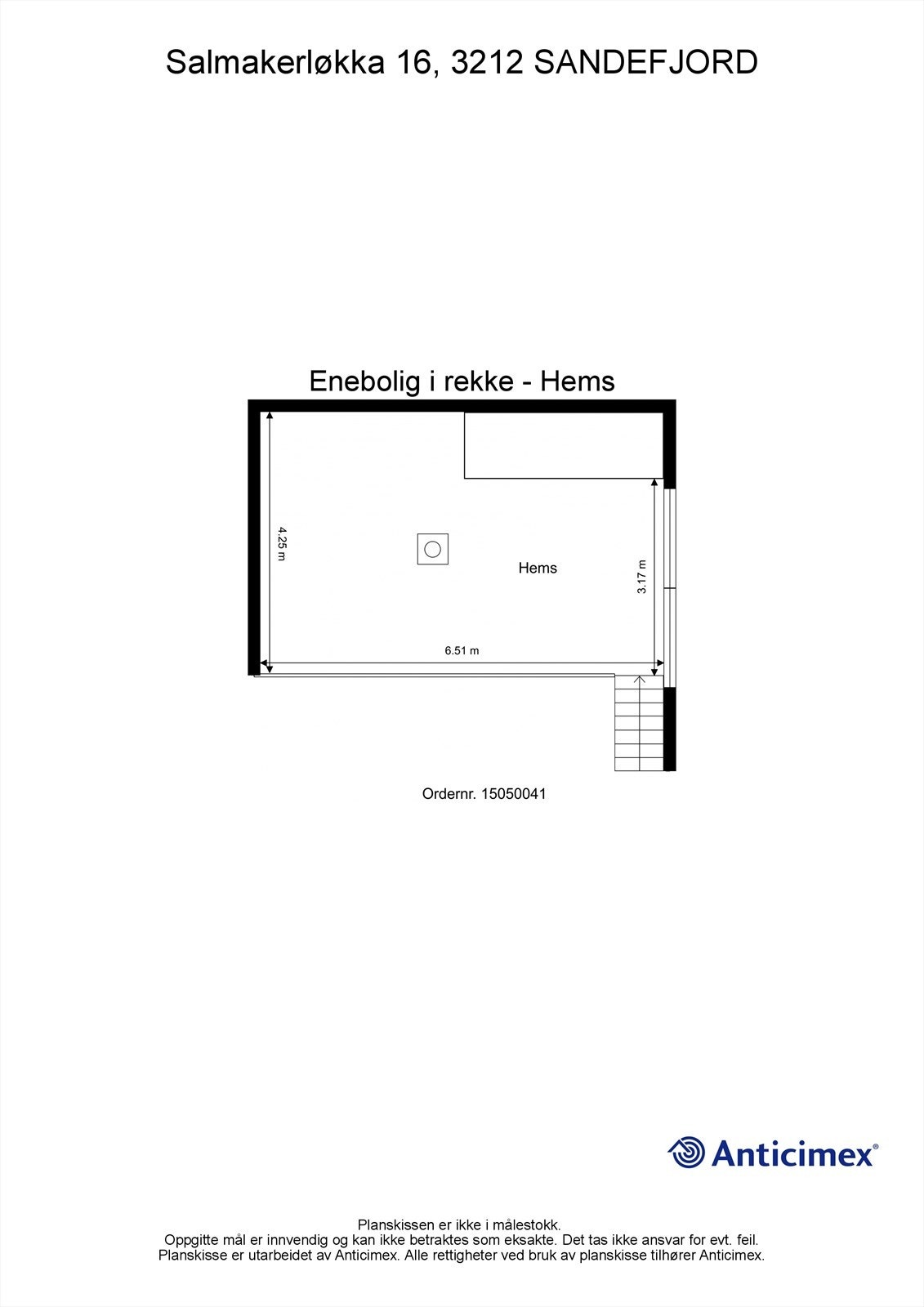 Plantegning hems (3. etasje) Galleribilde