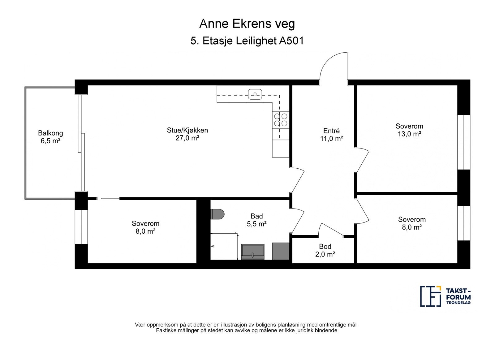 Planskisse 5. etasje Galleribilde