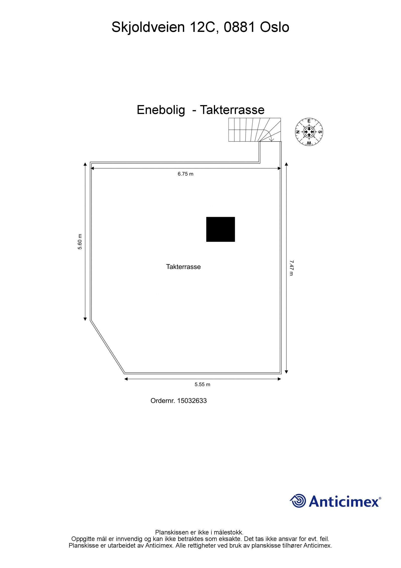 Plantegning takterrasse. Galleribilde