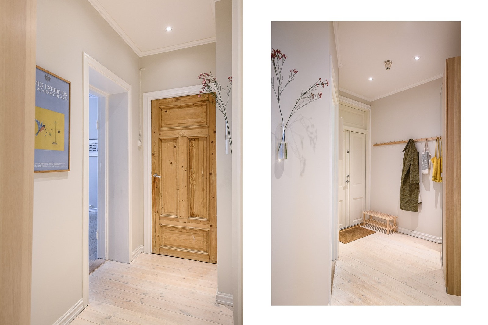 Stilren entré med knagger. Galleribilde