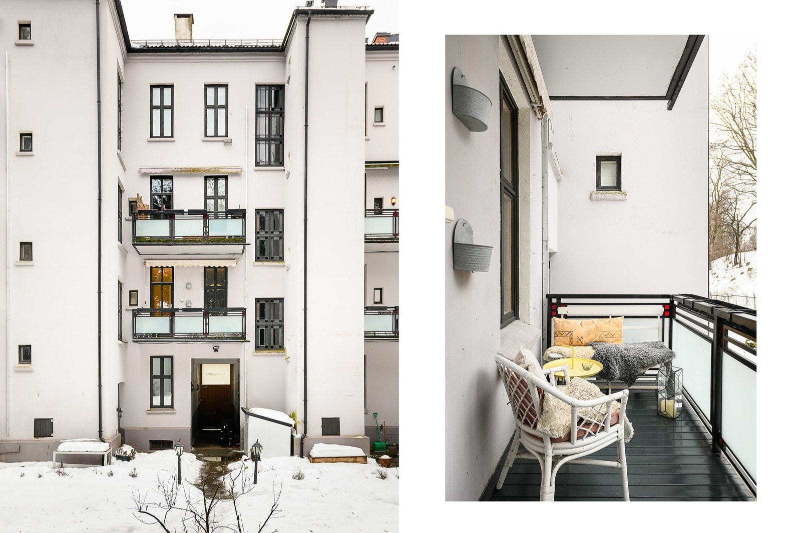 Vestvendt balkong på ca. 5,8kvm med idyllisk utsyn og ingen innsyn. Galleribilde