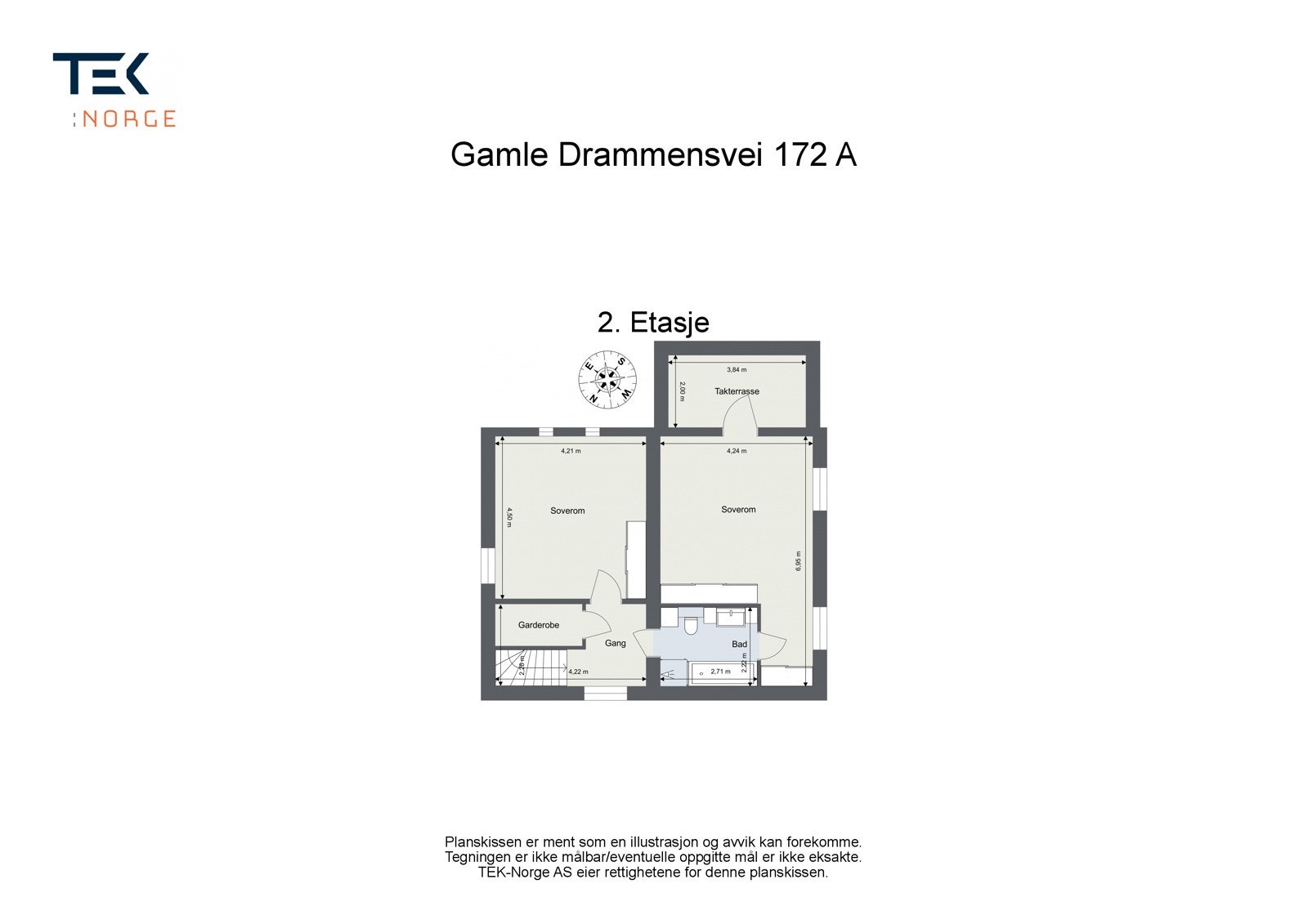 Plantegning Gamle Drammensvei 172A - 2. etasje Galleribilde