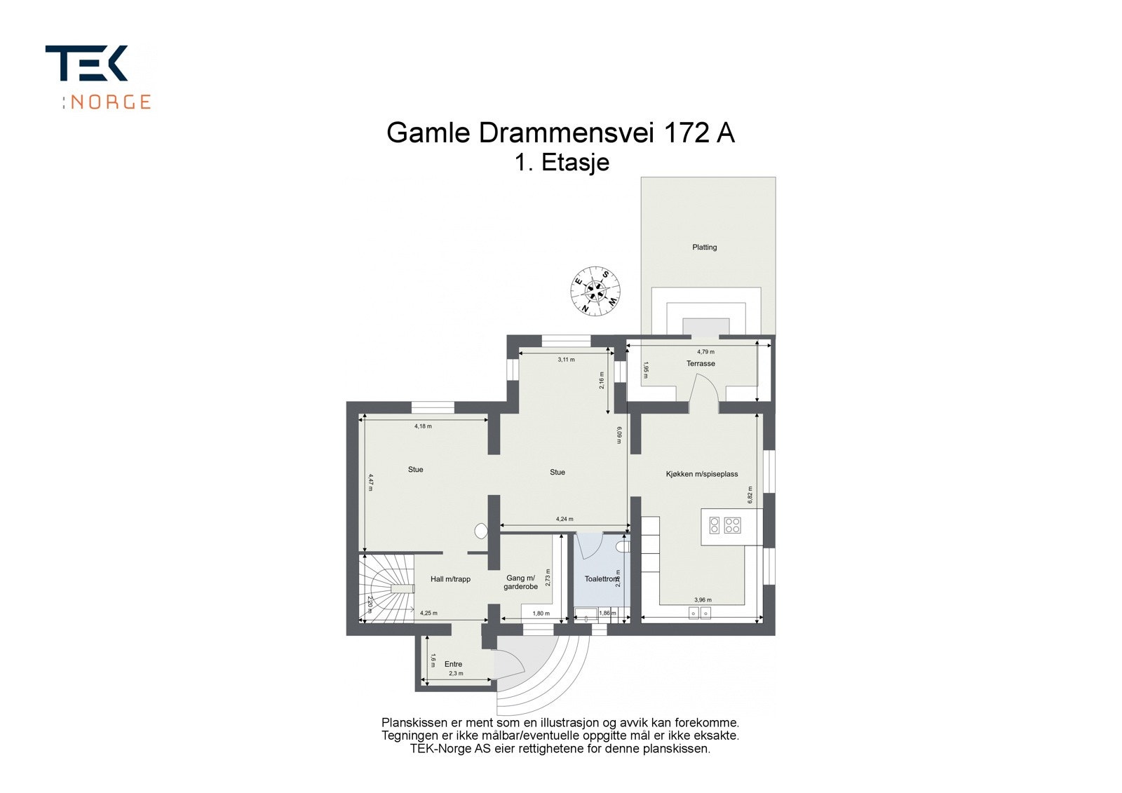Plantegning Gamle Drammensvei 172A - 1. etasje Galleribilde
