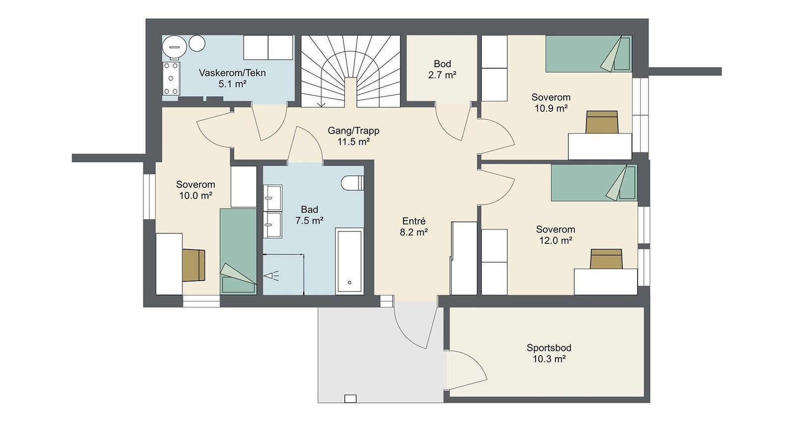 Plantegning Vennlig underetasje Galleribilde