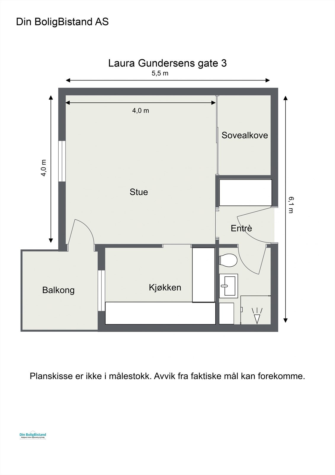 Boligen har en god planløsning, totalt bruksareal 32m² + balkong på 4m². Galleribilde