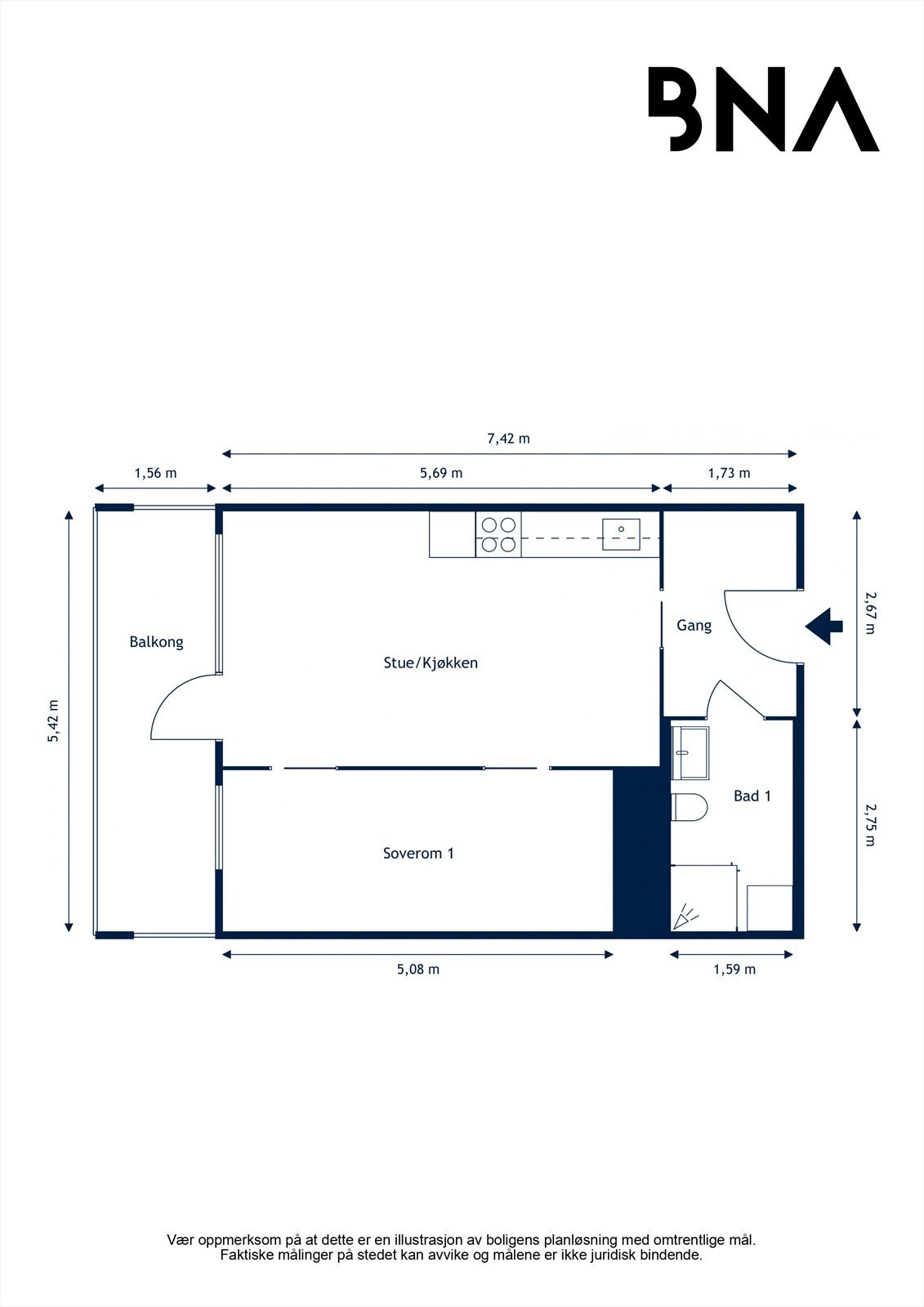 Plantegning av leiligheten. Galleribilde