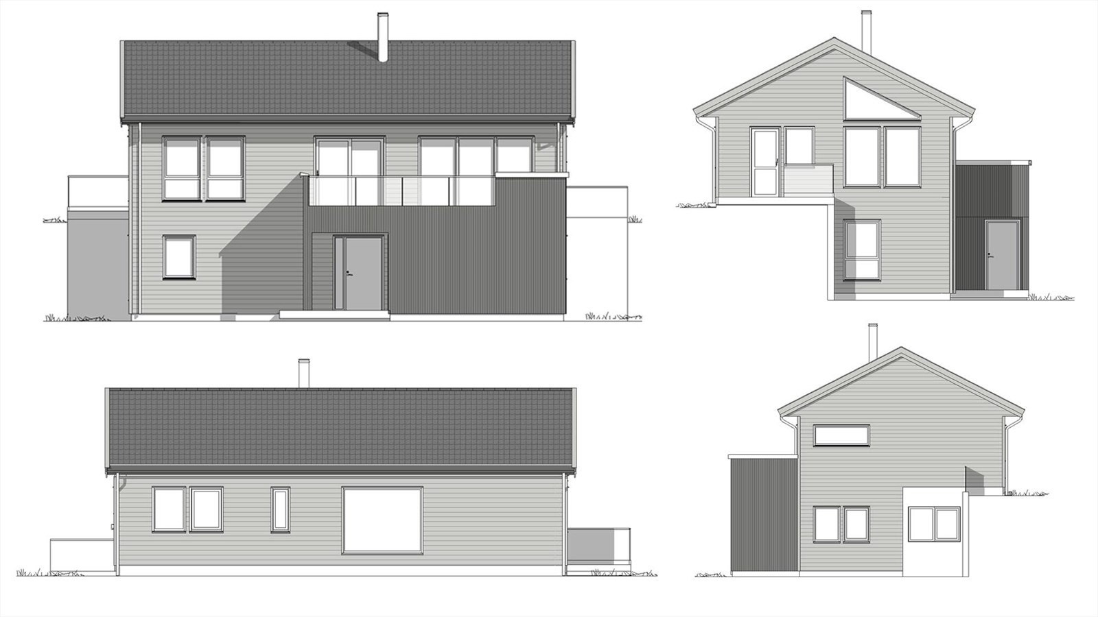 Utvendig fasade av hustypen Vennlig fra Nordbohus. Husk at du ikke forplikter deg til å velge denne husleverandøren. Galleribilde