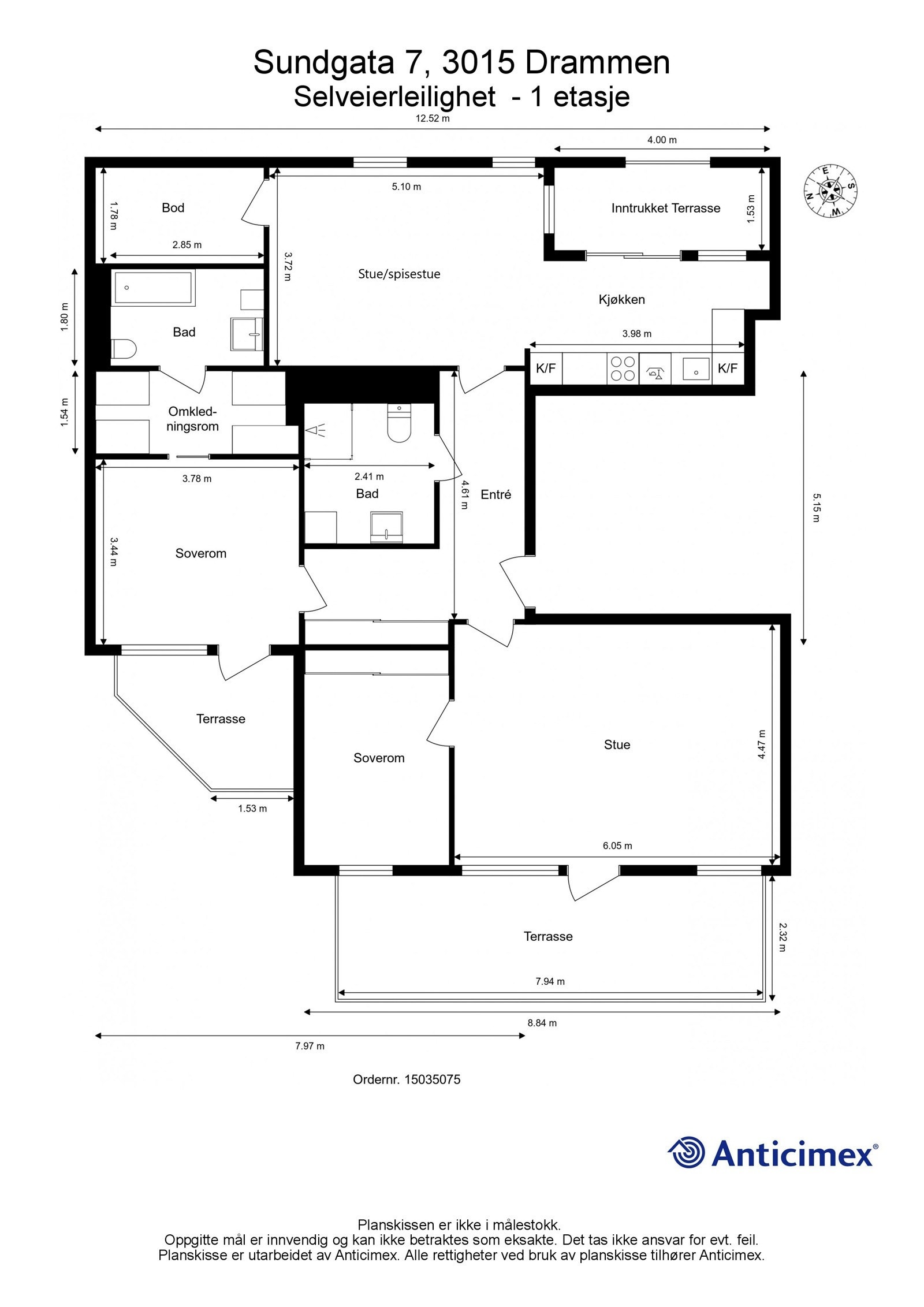 Plantegning med mål Galleribilde